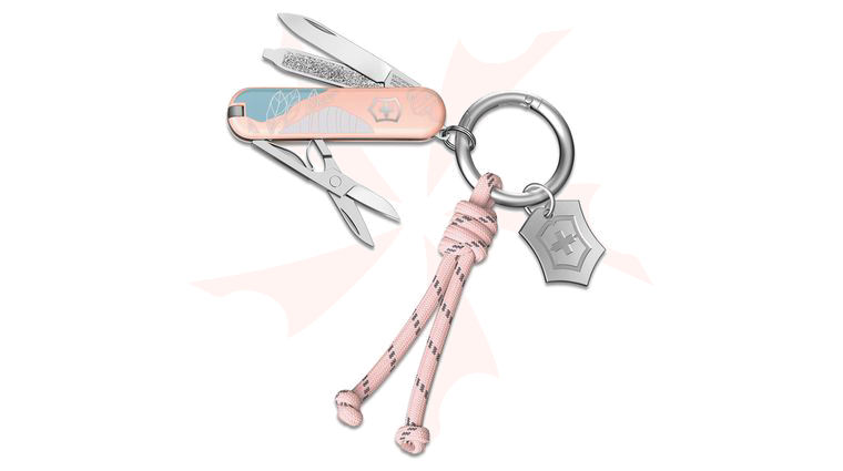 Victorinox Swiss Army Live to Explore Classic SD Slipjoint Multi-Tool, Paris Style, 2.3 inch Closed, Rose Cord Key Ring