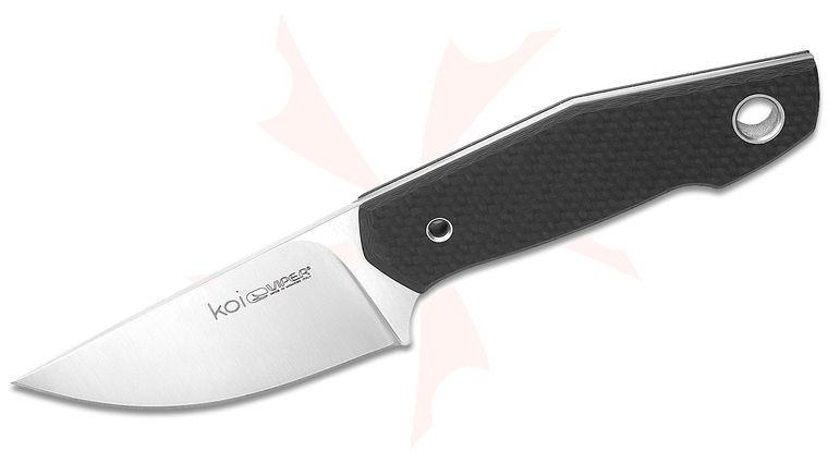 Viper Knives KOI Fixed Blade Knife 3.50 inch N690 Satin Drop Point, Carbon Fiber Handles, Kydex Sheath