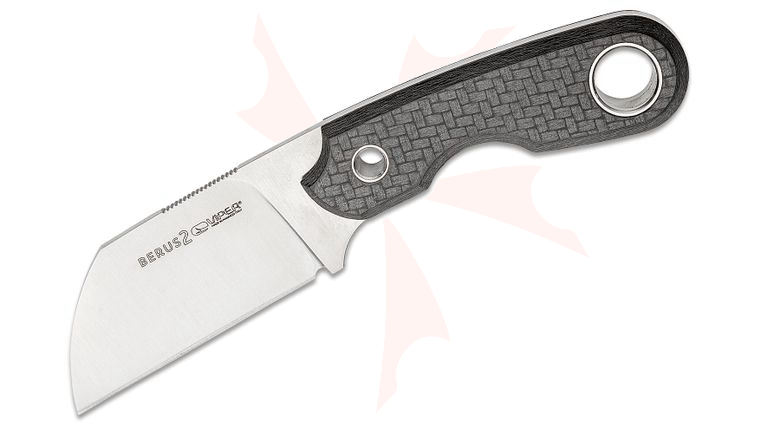 Viper Knives Berus 2 Fixed Blade Knife 2.44 inch M390 Satin Sheepsfoot Blade, Carbon Fiber Handles, Kydex Sheath