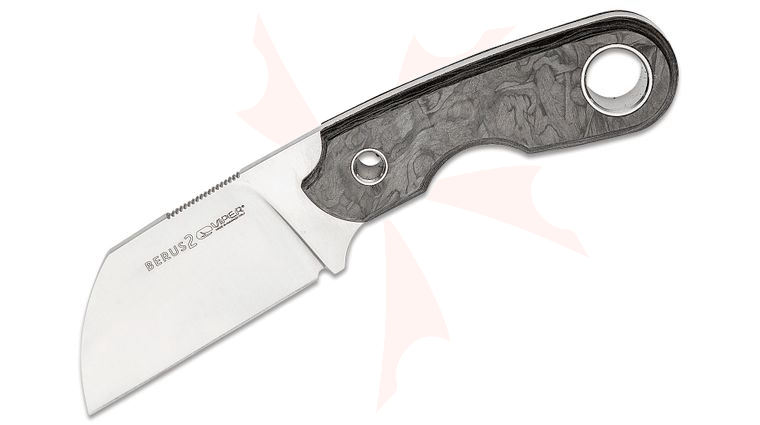 Viper Knives Berus 2 Fixed Blade Knife 2.44 inch M390 Satin Sheepsfoot Blade, Marble Carbon Fiber Handles, Kydex Sheath