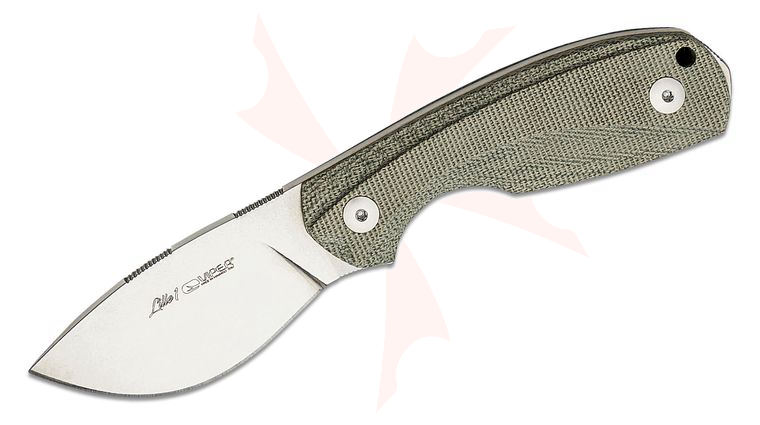 Viper Knives Vox Lille 1 Fixed Blade Knife 2.64 inch Elmax Stonewashed Drop Point Blade, Green Canvas Micarta Handles, Kydex Sheath