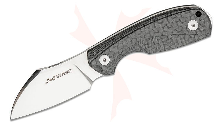 Viper Knives Vox Lille 2 Fixed Blade Knife 2.64 inch Elmax Satin Sheepsfoot Blade, Carbon Fiber Handles, Kydex Sheath