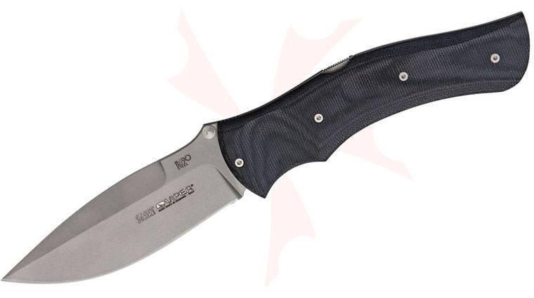 Viper Knives Start Folding 4 inch Bead Blast N690Co Drop Point Blade, Black Canvas Micarta Handle