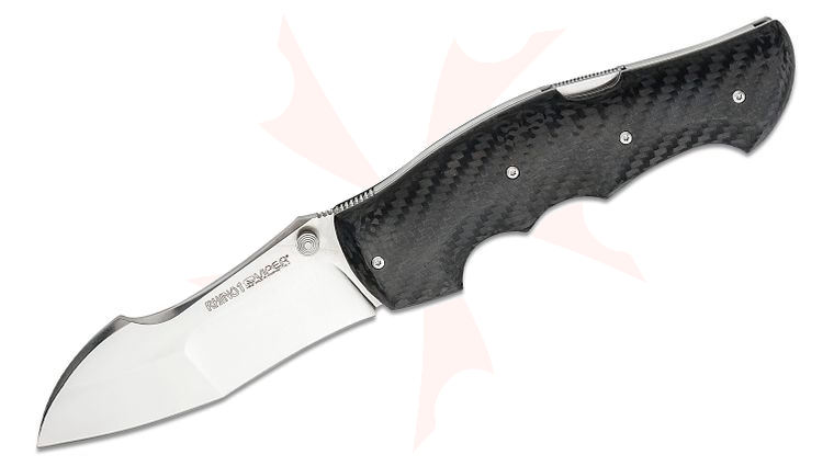 Viper Knives Rhino-1 Folding Knife 4.25 inch Elmax Satin Modified Sheepsfoot Blade, Carbon Fiber Handles