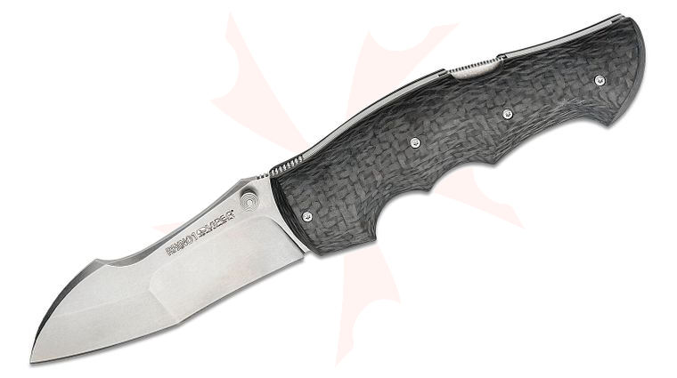 Viper Knives Rhino-1 Folding Knife 4.25 inch Elmax Stonewashed Modified Sheepsfoot Blade, Carbon Fiber Handles