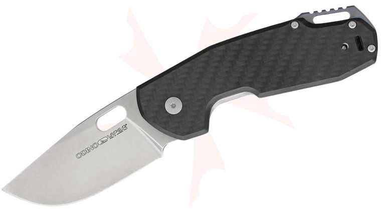 Viper Knives Odino Folding 2.875 inch Stonewashed N690Co Drop Point Blade, Carbon Fiber and Titanium Handles