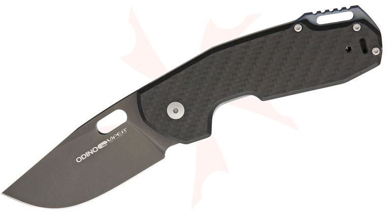 Viper Knives Odino Folding Knife 2.875 inch Black N690Co Drop Point Blade, Carbon Fiber and Titanium Handle