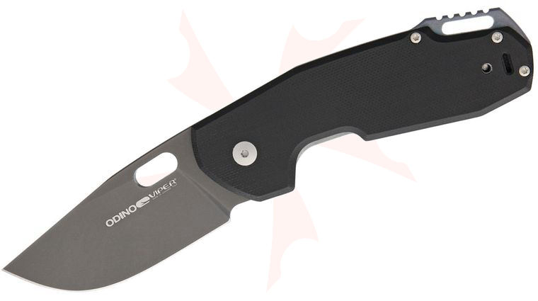 Viper Knives Odino Folding 2.875 inch Black N690Co Drop Point Blade, Black G10 and Titanium Handle