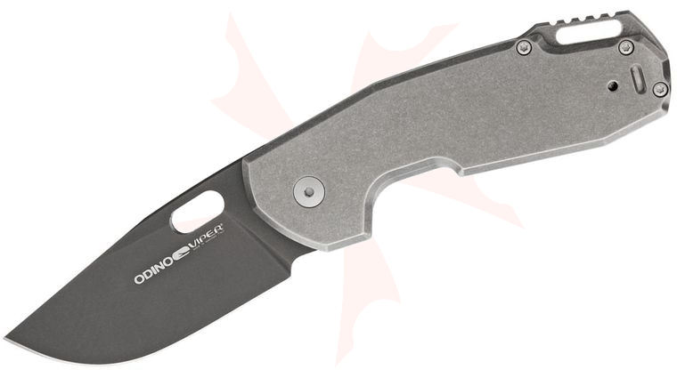 Viper Knives Odino Folding 2.875 inch Black N690Co Drop Point Blade, Titanium Handle