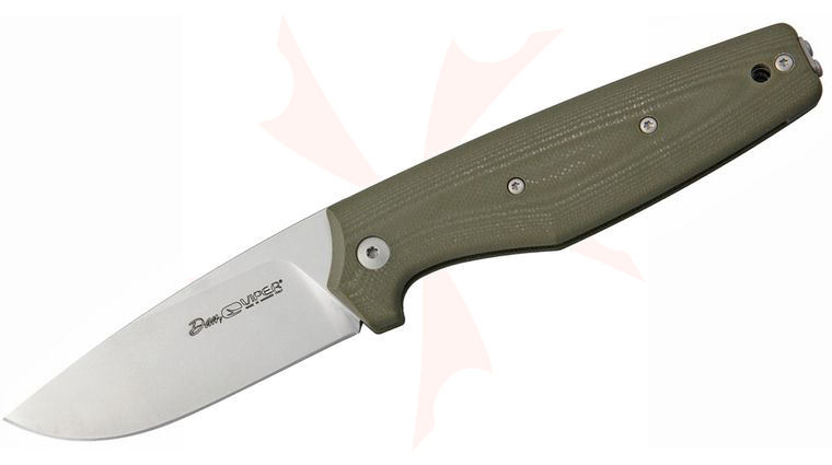 Viper Knives Dan 1 Slipjoint Front Flipper 2.875 inch N690Co Satin Drop Point Blade, OD Green G10 Handles