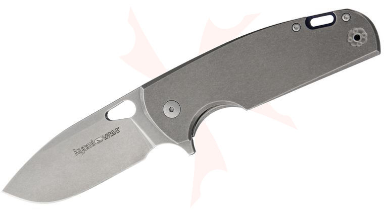 Viper Knives Vox Kyomi Flipper 3.15 inch N690Co Stonewashed Drop Point Blade, Titanium Handles