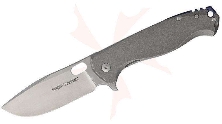 Viper Knives Vox Fortis Flipper 3.5 inch M390 Satin Drop Point Blade, Titanium Handles