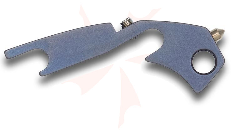 Viper Knives Hinderer Storm HMBS Titanium Modular Backspacer with Glass Breaker, Blue Anodized