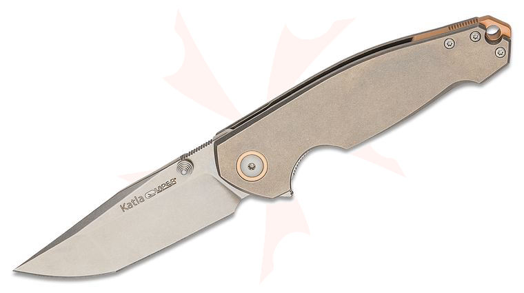Viper Knives Vox Katla Flipper Knife 3.25 inch M390 Stonewashed Tanto Blade and Smooth Titanium Handles