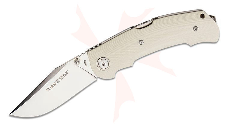 Viper Knives Turn Essential Folding Knife 3.23 inch M390 Satin Clip Point Blade, Ivory G10 Handles