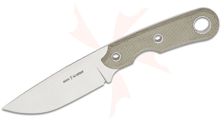 Viper Knives Tommaso Rumici Basic-1 Fixed Blade Knife 3.75 inch CPM-MagnaCut Satin Drop Point Blade, Green Canvas Micarta Handles, Kydex Sheath