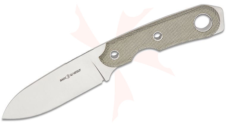 Viper Knives Tommaso Rumici Basic-3 Fixed Blade Knife 3.81 inch CPM-MagnaCut Satin Spear Point Blade, Green Canvas Micarta Handles, Kydex Sheath