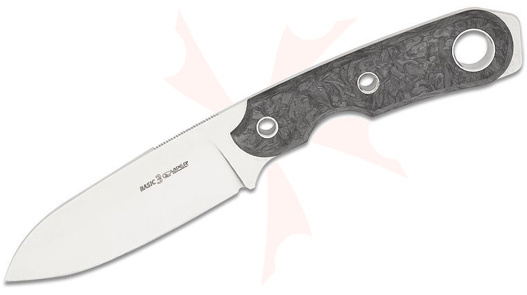 Viper Knives Tommaso Rumici Basic-3 Fixed Blade Knife 3.81 inch CPM-MagnaCut Satin Spear Point Blade, Marbled Carbon Fiber Handles, Kydex Sheath