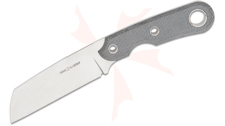 Viper Knives Tommaso Rumici Basic-2 Fixed Blade Knife 3.88 inch Bohler D2 Stonewashed Sheepsfoot Blade, Black Canvas Micarta Handles, Kydex Sheath