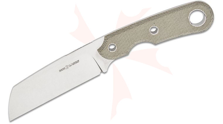 Viper Knives Tommaso Rumici Basic-2 Fixed Blade Knife 3.88 inch Bohler D2 Stonewashed Sheepsfoot Blade, Green Canvas Micarta Handles, Kydex Sheath