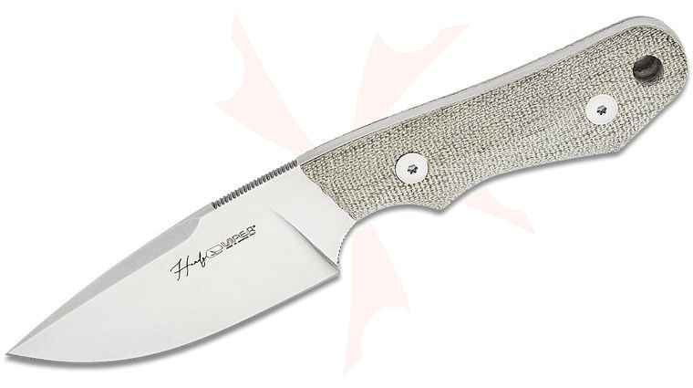Viper Knives Handy Fixed Blade Knife 3.3 inch CPM-MagnaCut Stonewashed Drop Point Blade, 3D Machined Green Canvas Micarta Handles, Kydex Sheath
