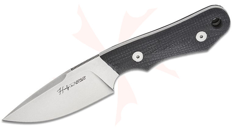 Viper Knives Handy Fixed Blade Knife 3.3 inch CPM-MagnaCut Stonewashed Drop Point Blade, 3D Machined Black Suretouch Handles, Kydex Sheath