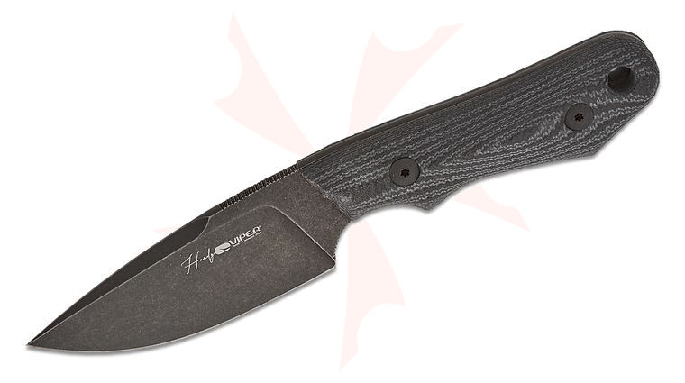 Viper Knives Handy Fixed Blade Knife 3.3 inch CPM-MagnaCut Dark Stonewashed Drop Point Blade, 3D Machined Black SureTouch Handles, Kydex Sheath