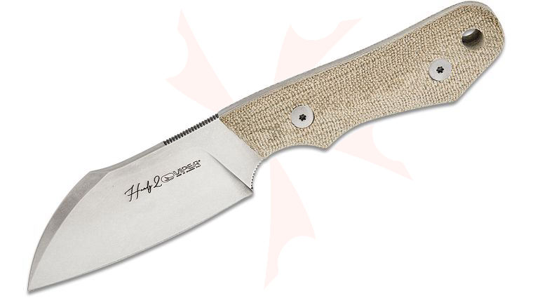Viper Knives Handy 2 Fixed Blade Knife 3.3 inch M390 Stonewashed Sheepsfoot Blade, 3D Machined Green Canvas Micarta Handles, Kydex Sheath
