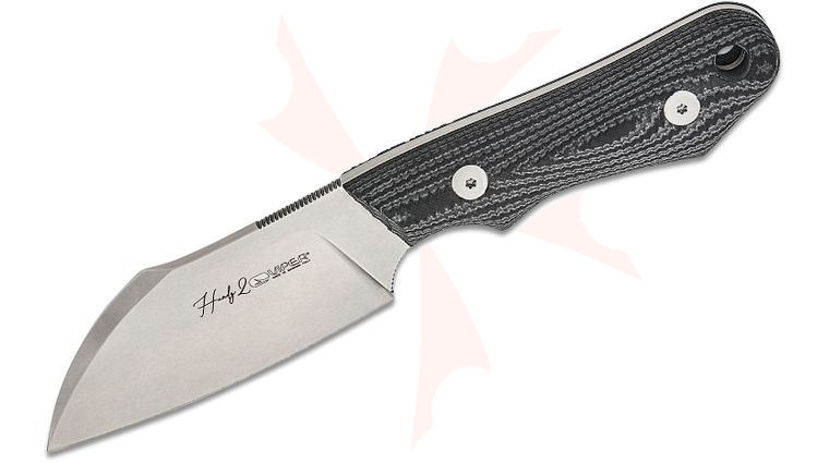 Viper Knives Handy 2 Fixed Blade Knife 3.3 inch M390 Stonewashed Sheepsfoot Blade, 3D Machined Black SureTouch Handles, Kydex Sheath