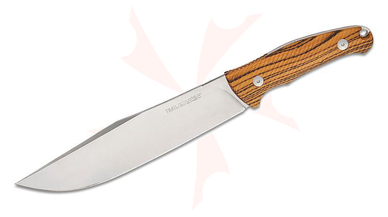 Viper Knives Anso Trail Fixed Blade Knife 6.75 inch Bohler N690 Clip Point Blade, Bocote Wood Handles, Leather Sheath