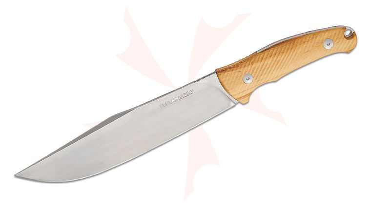 Viper Knives Anso Trail Fixed Blade Knife 6.75 inch Bohler N690 Clip Point Blade, Olive Wood Handles, Leather Sheath