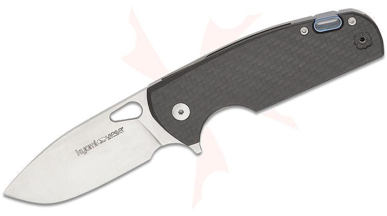 Viper Knives Vox Kyomi Frame Lock Flipper 3.15 inch CPM-20CV Satin Drop Point Blade, Carbon Fiber and Titanium Handles