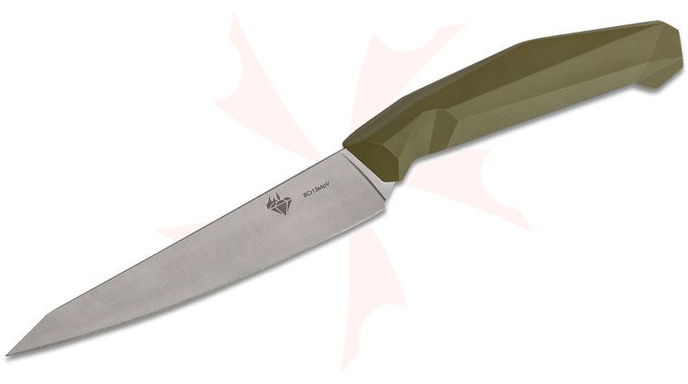 V Nives Diafire Emerald Utility Knife 5.9 inch Satin Blade, OD Green Handle