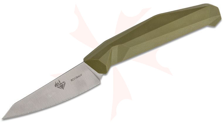 V Nives Diafire Emerald Paring Knife 3.5 inch Satin Blade, OD Green Handle