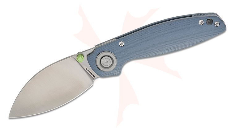 Vosteed Knives Shilin Cutter Vanchor Lock Folding Knife 2.9 inch 154CM Satin Kukri Blade, Blue G10 Handles