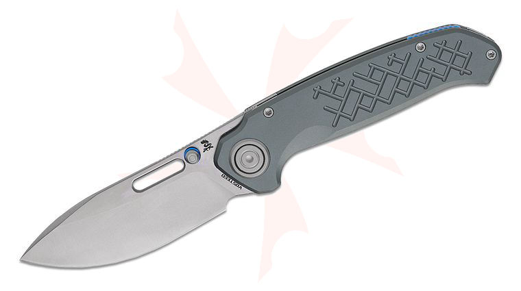 Vosteed Knives Kornel Kiss Zander Vanchor Lock Flipper Knife 3.40 inch S35VN Satin Drop Point Blade, Gray Aluminum Handles