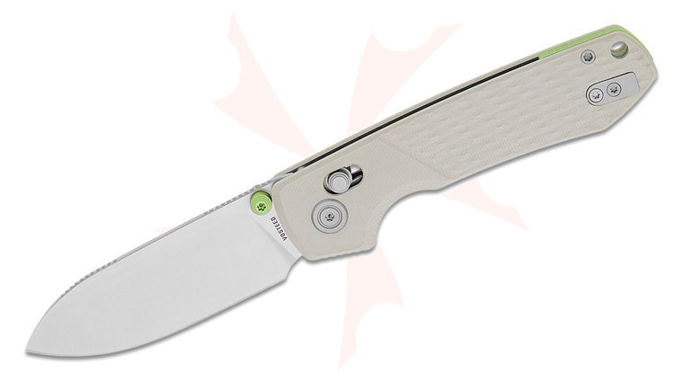 Vosteed Knives Raccoon Modswap Crossbar Lock Folding Knife 3.18 inch Nitro-V Satin Drop Point Blade, Gray G10 Handles