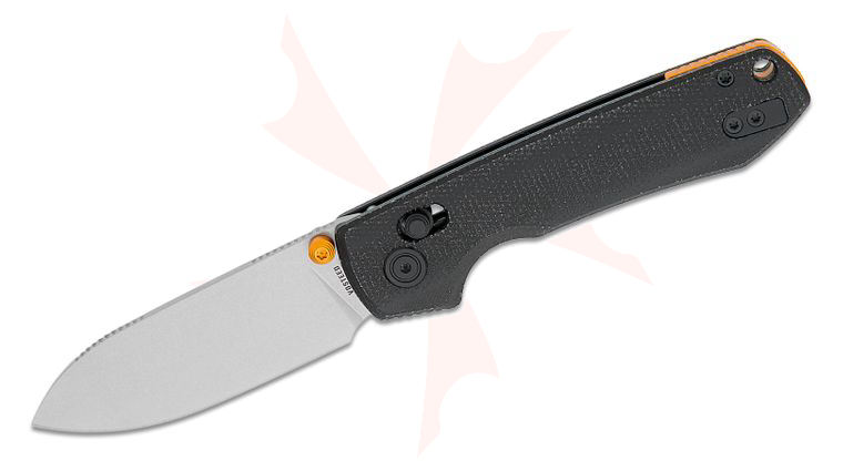 Vosteed Knives Raccoon Modswap Crossbar Lock Folding Knife 3.18 inch Nitro-V Stonewashed Drop Point Blade, Black Micarta Handles