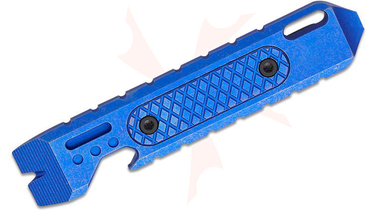 Vosteed Knives ReyLight Shark Bomb Pry Bar 2.0 - Distressed Blue Titanium Mini Multi-Tool with Pocket Clip