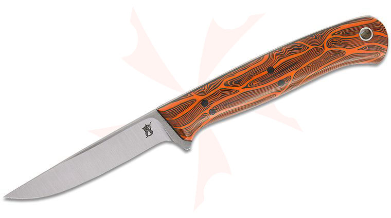 W.A. Surls Custom Mini Fillet Fixed Blade Knife 3.3 inch ProCut Satin Blade, Orange/Black G-Mascus Handle, Kydex Sheath