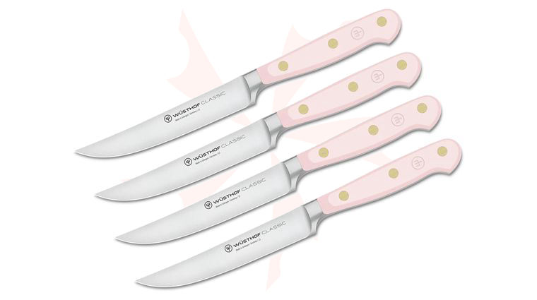 Wusthof Classic Colors 4 Piece Steak Knife Set,  inchPink Sea Salt inch Handles