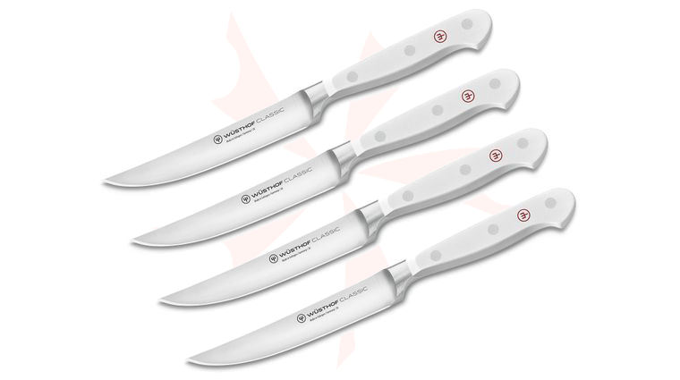 Wusthof Classic Colors 4 Piece Steak Knife Set, White Handles