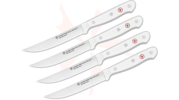 Wusthof Gourmet German Made 4 Piece Steak Knife Set, White Handles