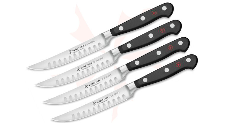 Wusthof Classic 4 Piece Steak Knife Set, Hollow Edge
