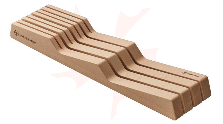 Wusthof 7-Knife In-Drawer Knife Organizer Beech Wood Finish