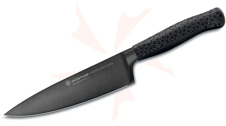 Wusthof Performer 6 inch Chef's Knife Black DLC Blade, Black Honeycomb Synthetic Handle
