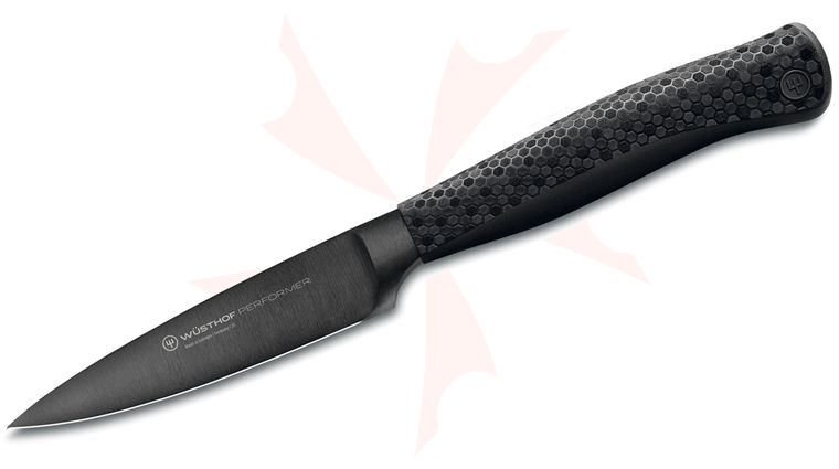 Wusthof Performer 3.5 inch Paring Knife Black DLC Blade, Black Honeycomb Synthetic Handle