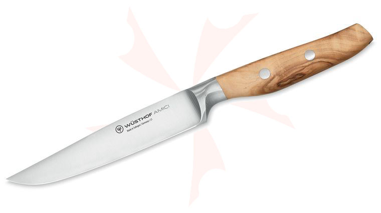 Wusthof Amici 4.5 inch Steak Knife, Olive Wood Handles