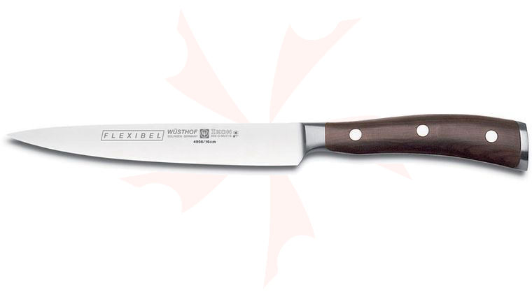 Wusthof Ikon 6 Flexible Fillet Knife, Blackwood Handles - KnifeCenter - 4956 - Discontinued