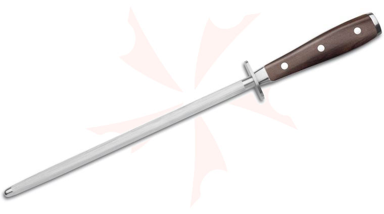 Wusthof Ikon 10 inch Sharpening Steel with Double Bolsters, Blackwood Handles